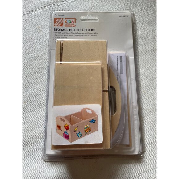 Kids Storage Box Project Kit With Partition & Stickers - Picture 1 of 11